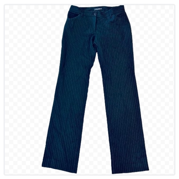 dolce gabbana Pants Black  Multi Pinstripe  Straight Leg  Size 38 - Picture 1 of 10